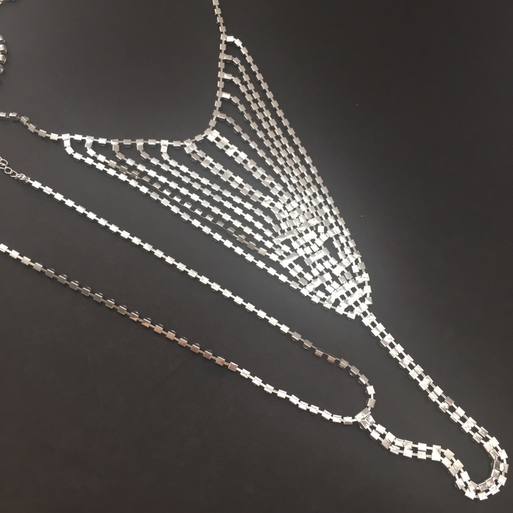⚜️[𝗡𝗪𝗧]⚜️Sexy Fancy Crystal Silver Panties NEW - Picture 8 of 10